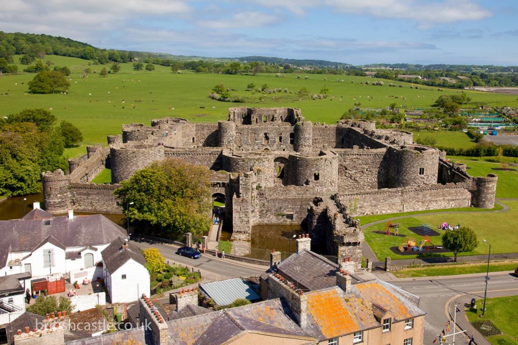 Elevated view of Beaumaris Castle