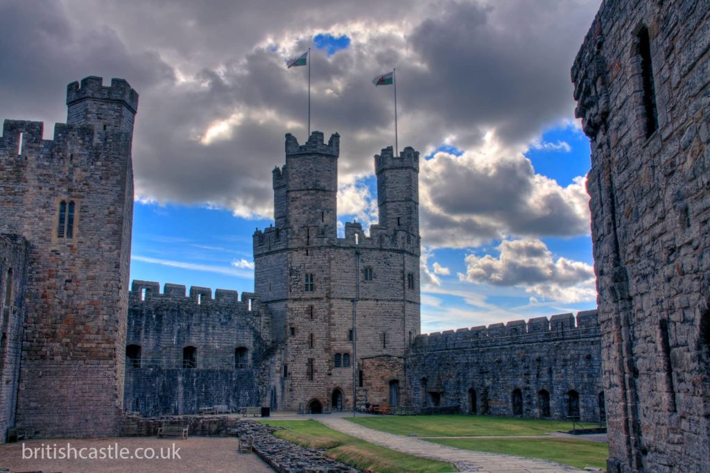Inside Caernarfon castle